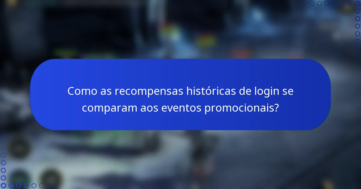 Como as recompensas históricas de login se comparam aos eventos promocionais?